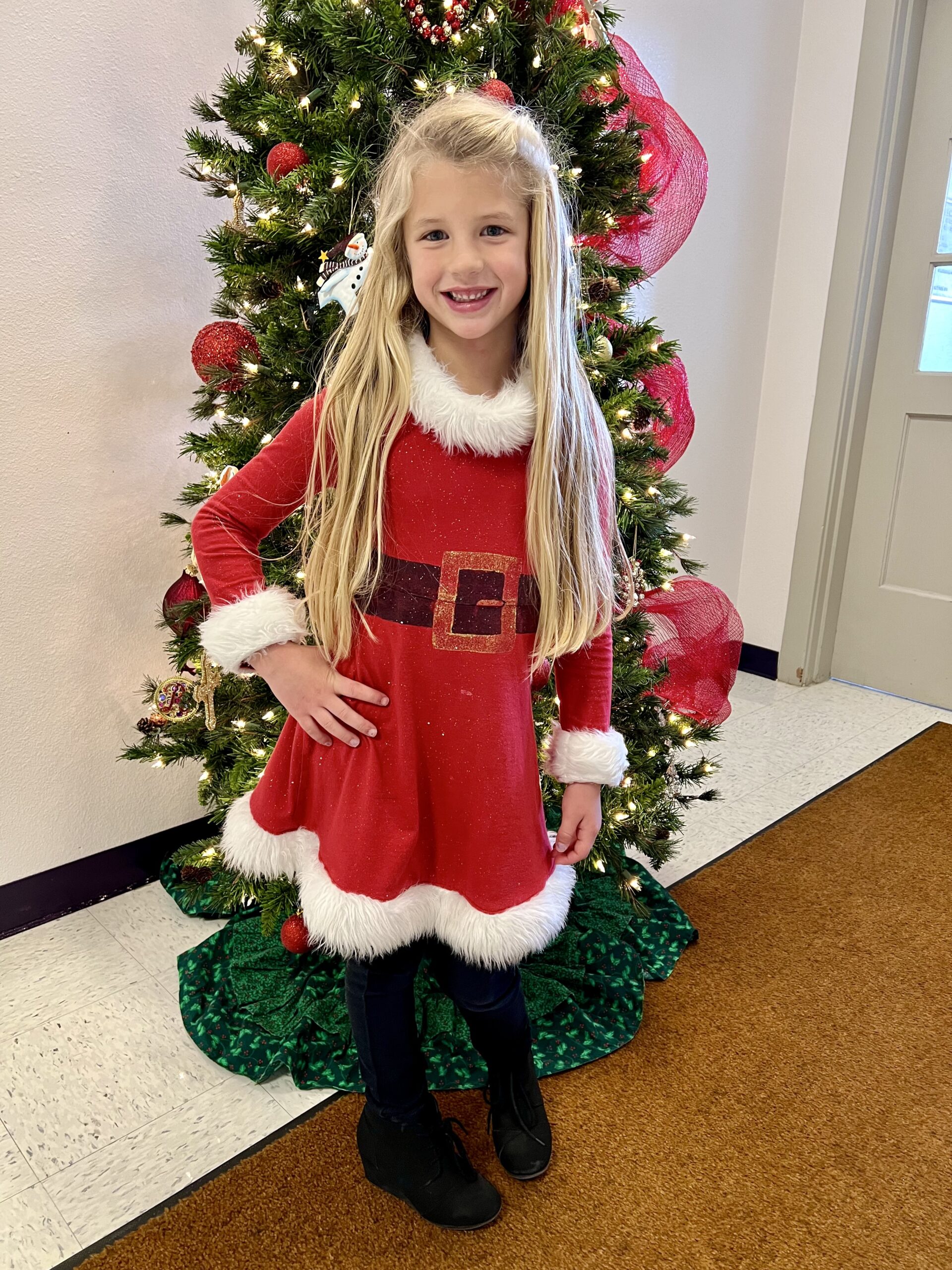 Girls Santa Dress Construction